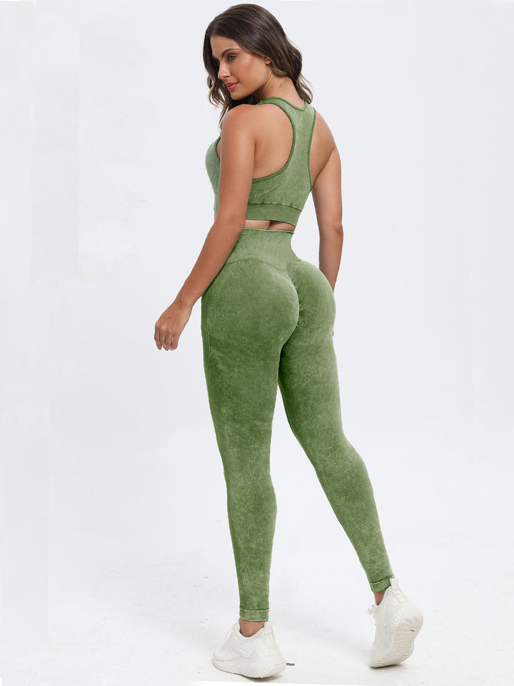 Scoop Strap Top & Pants Active Set in Matcha Green