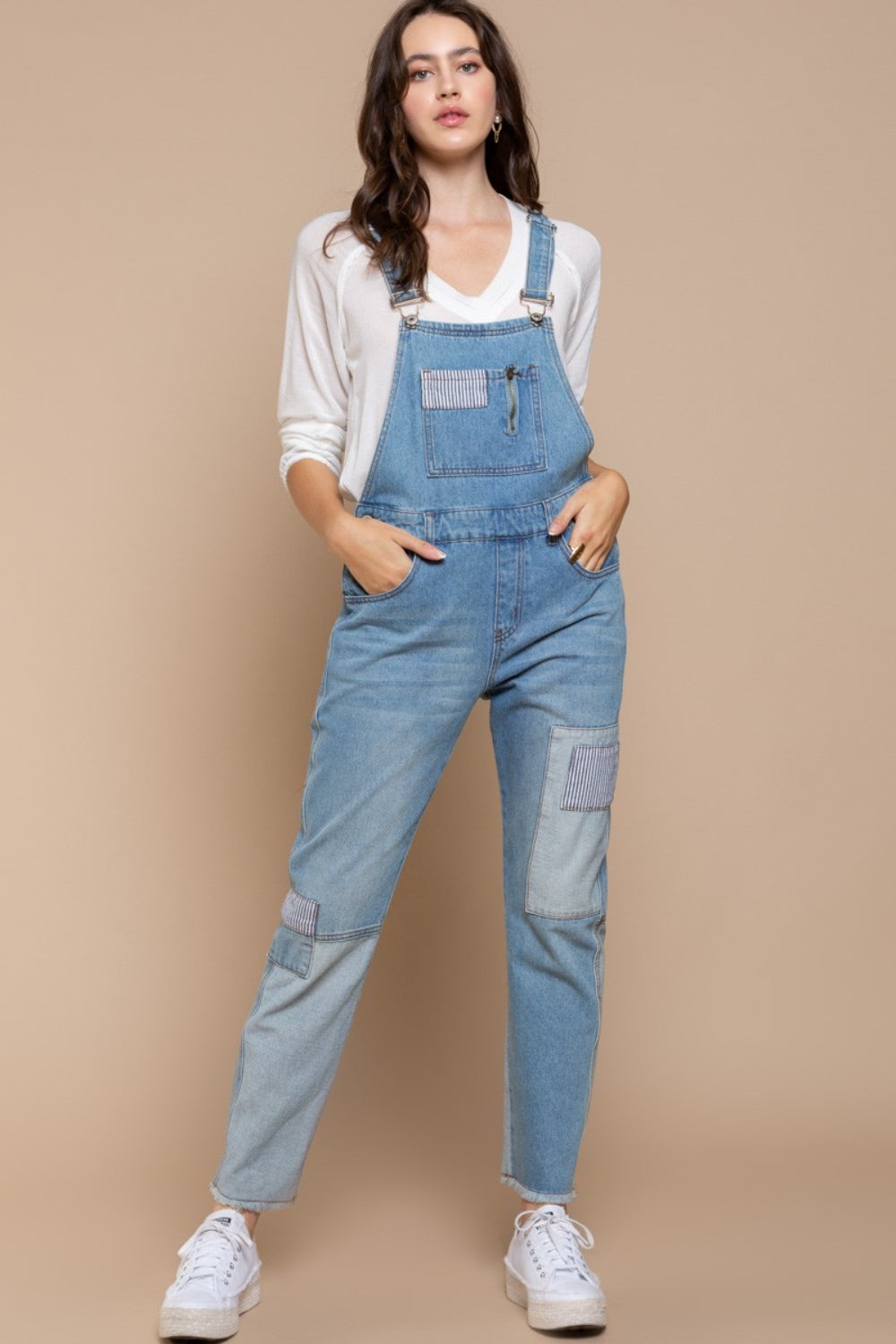 Slim Leg Denim Overalls