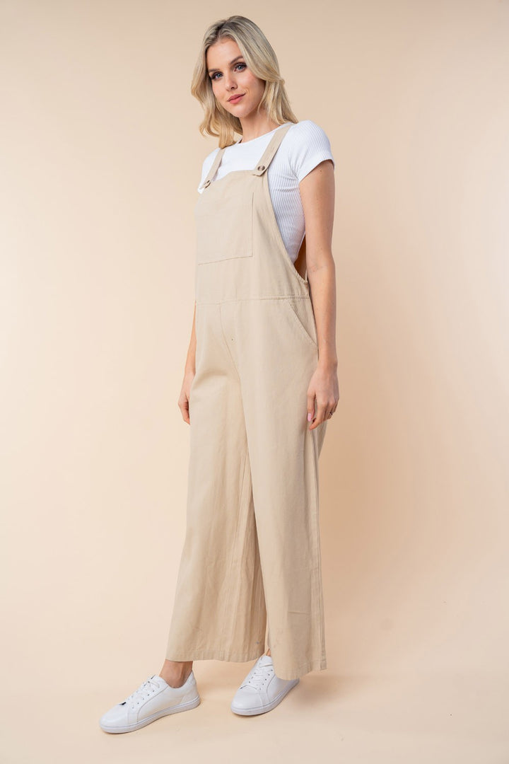 White Birch Sleeveless Jumpsuit In Oatmeal