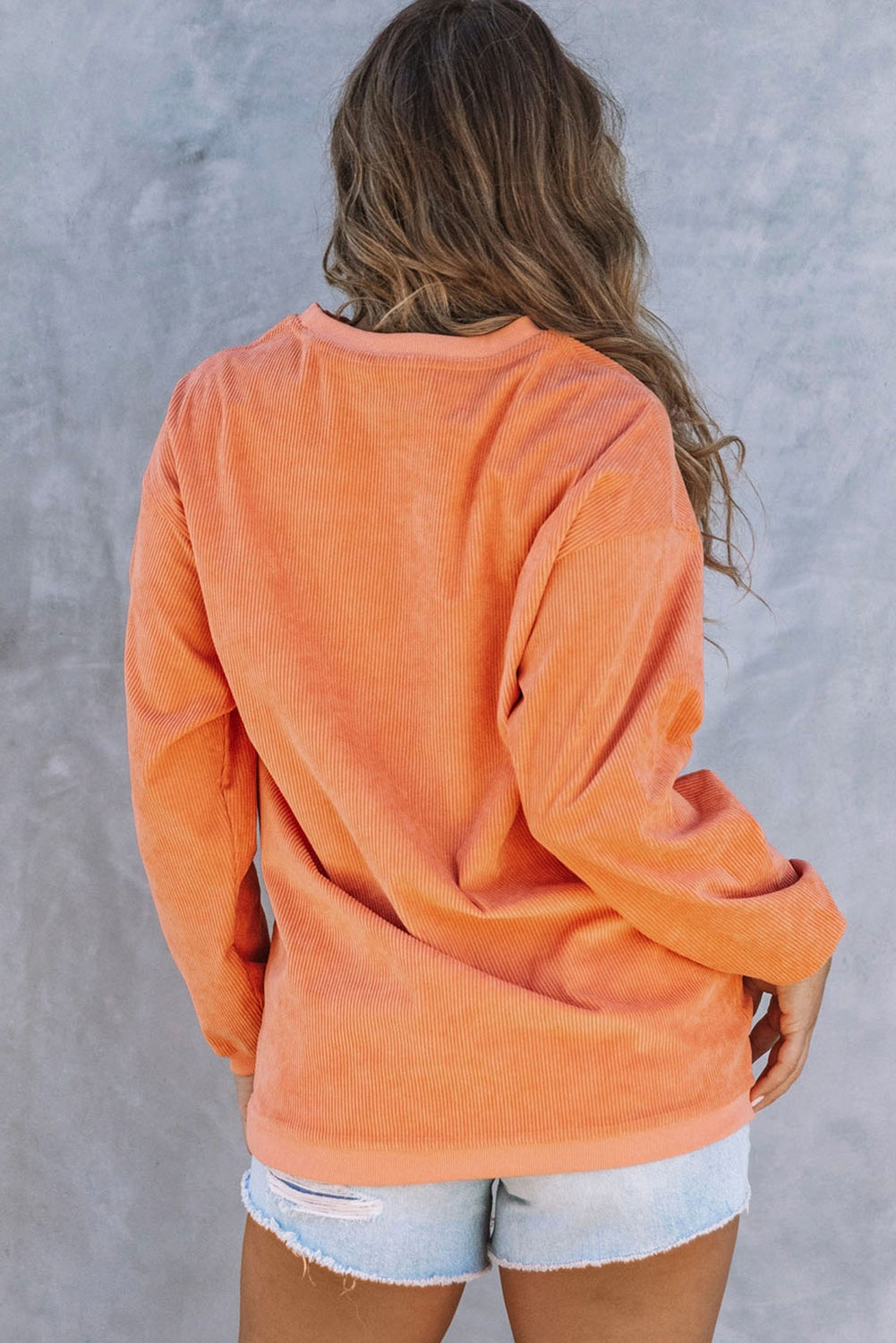 Spooky Season Graphic Sweatshirt In Tangerine