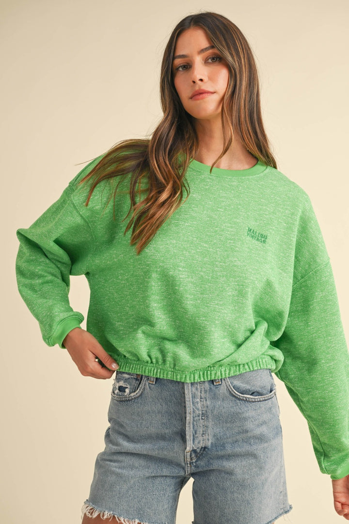 Malibu Vintage Sweater In Apple Green