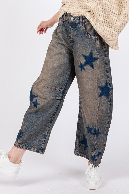 Star Wide Leg Jeans