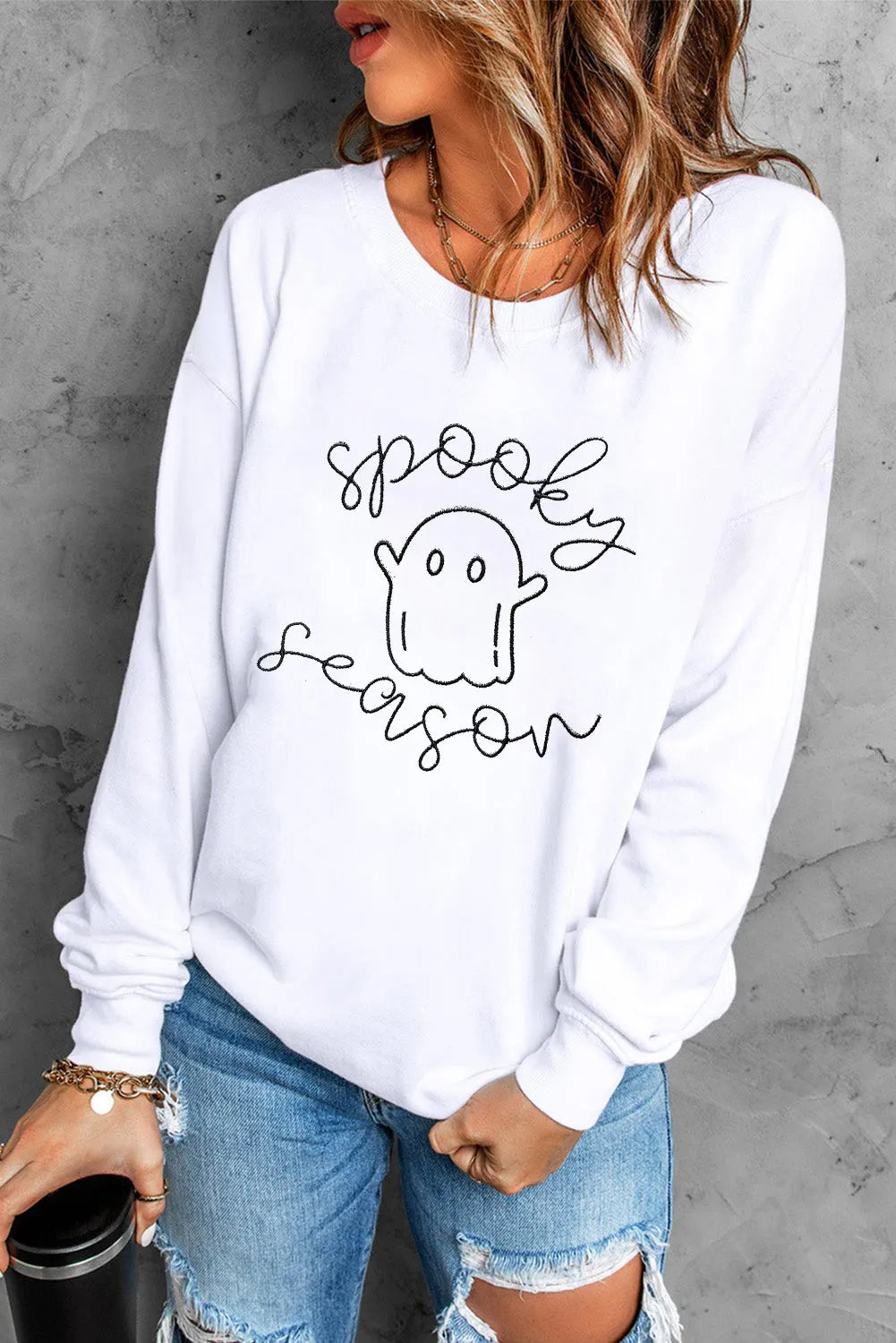 Ghost Graphic Long Sleeve Sweatshirt