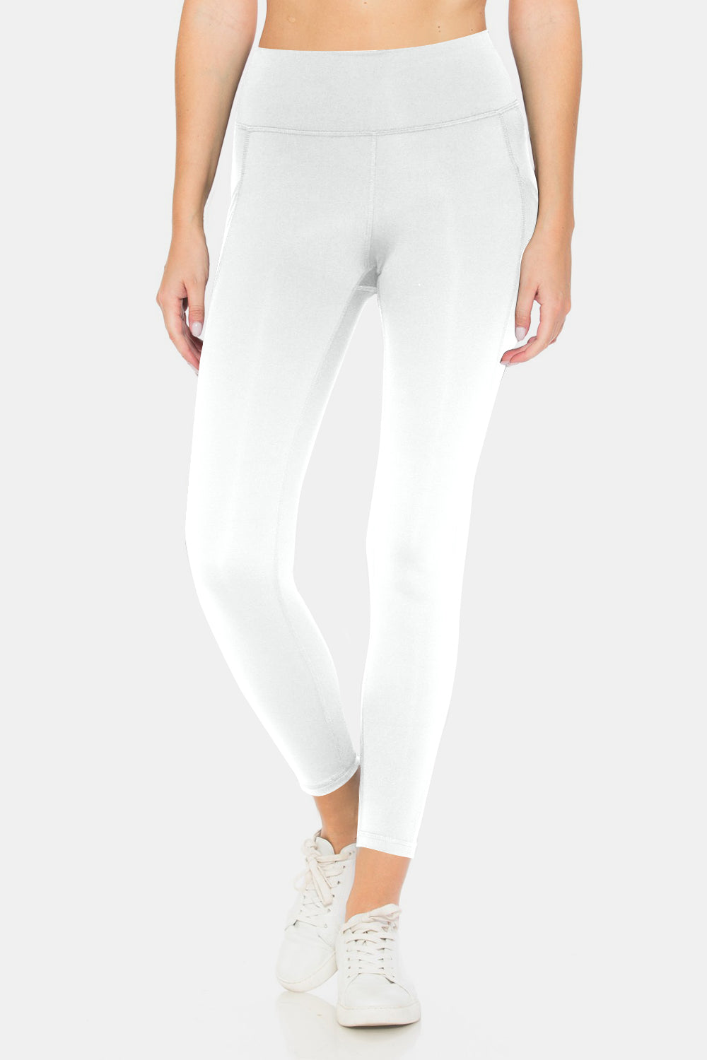 High Waist Leggings with Pockets In White