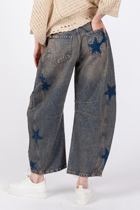 Star Wide Leg Jeans