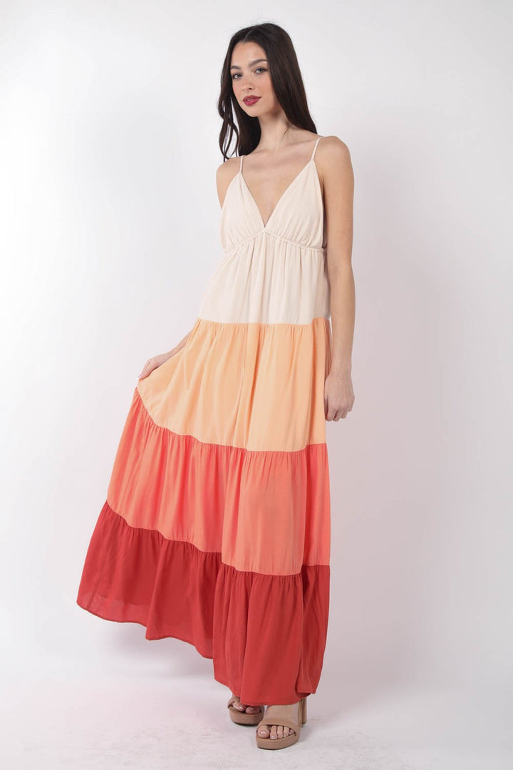 Sunrise Tiered Maxi Cami Dress