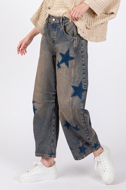 Star Wide Leg Jeans