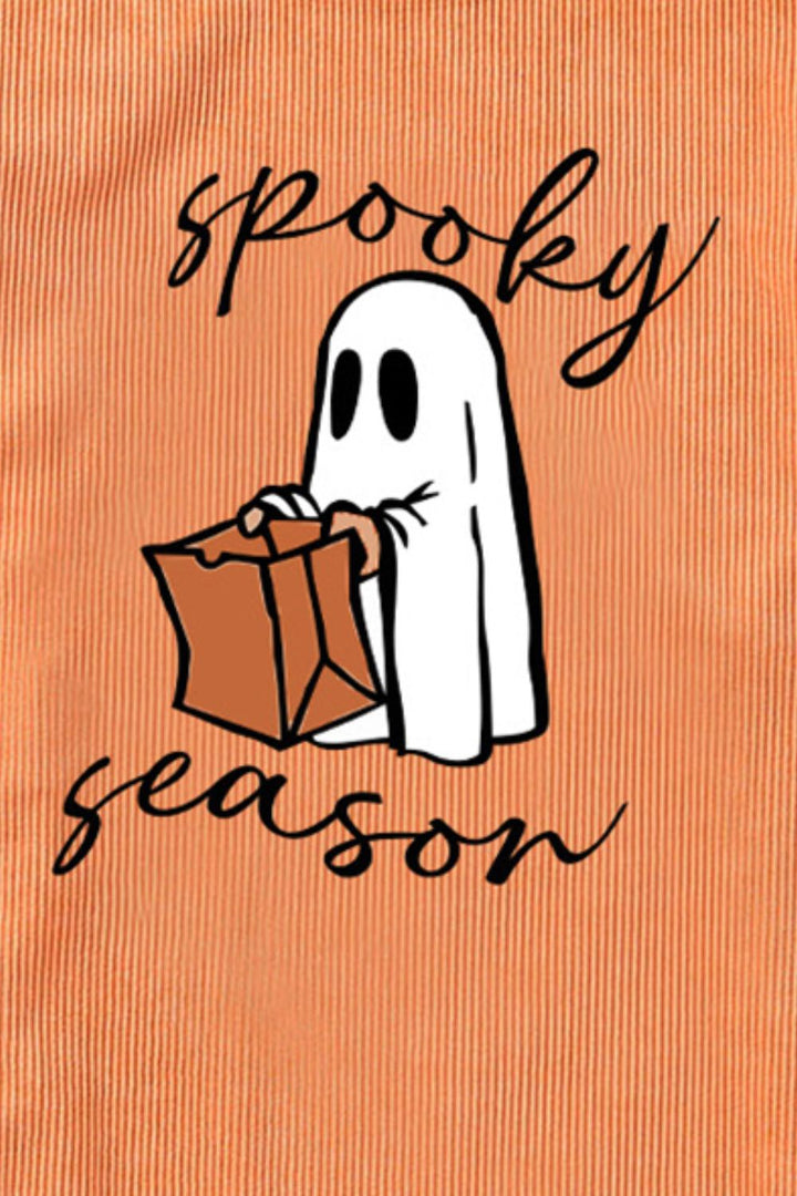 Spooky Season Graphic Sweatshirt In Tangerine