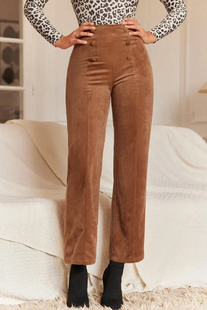 Straight Leg Pants In Caramel