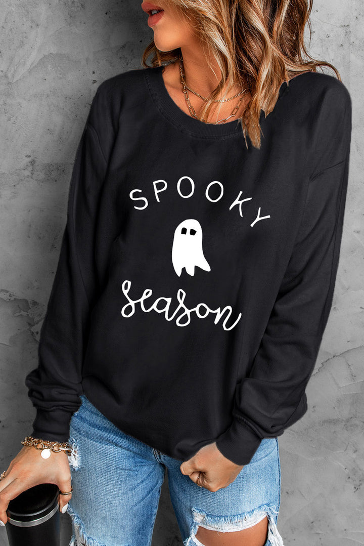 SpookyY Season Graphic Sweatshirt In Black