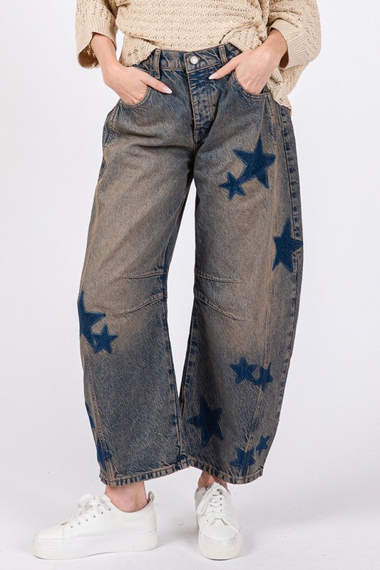 Star Wide Leg Jeans