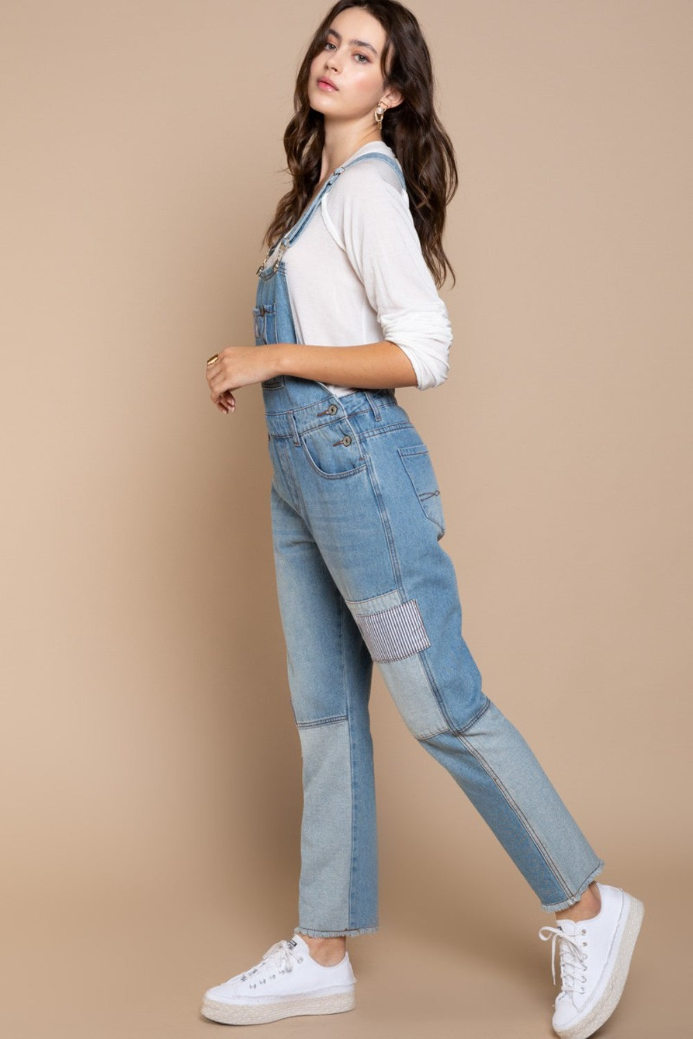 Slim Leg Denim Overalls