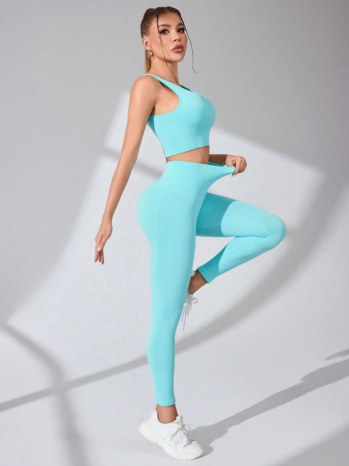 Top and Pants Active Set in Tiffany Blue