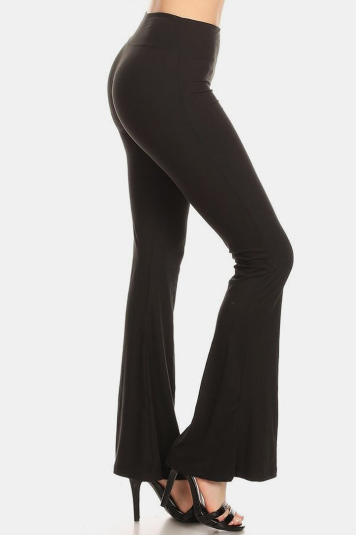 High Waist Flare Leggings In Black