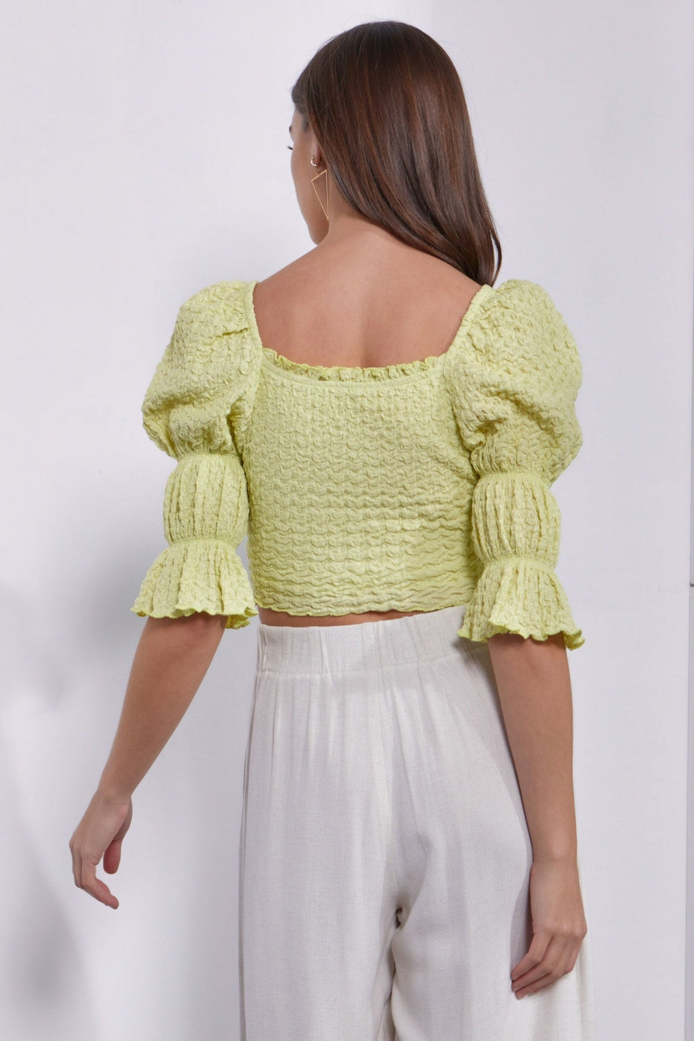 Puff Sleeve Crop Top