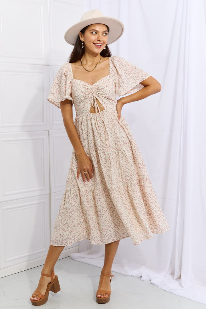 Floral Tiered Ruffle Midi Dress