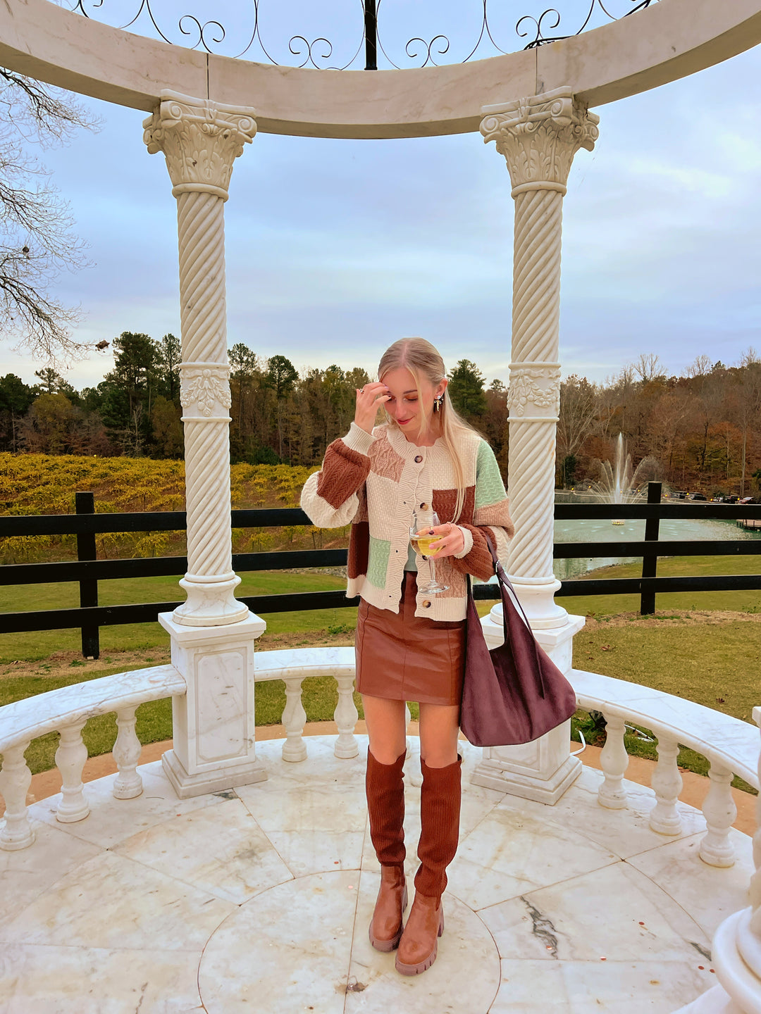 Block Button Down Sweater in Oatmeal