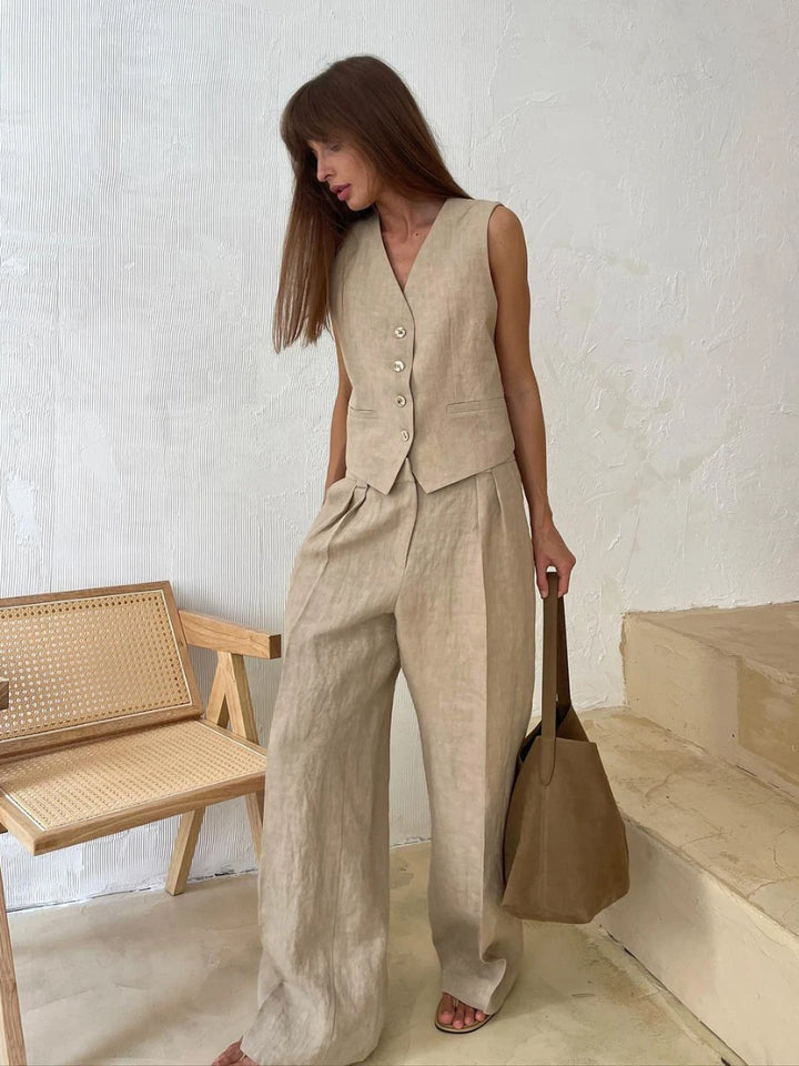 Linen Chic Vest Set