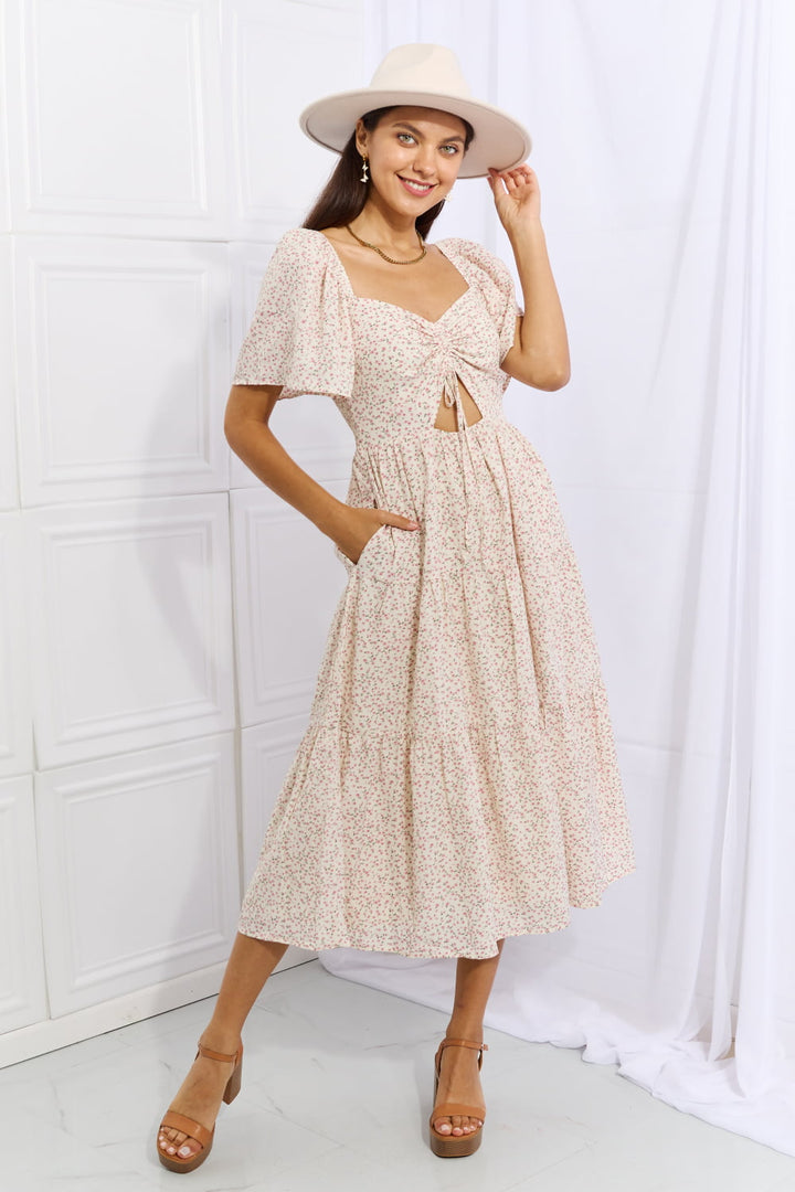 Floral Tiered Ruffle Midi Dress