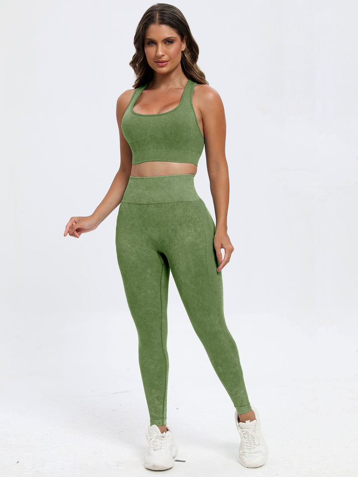 Scoop Strap Top & Pants Active Set in Matcha Green