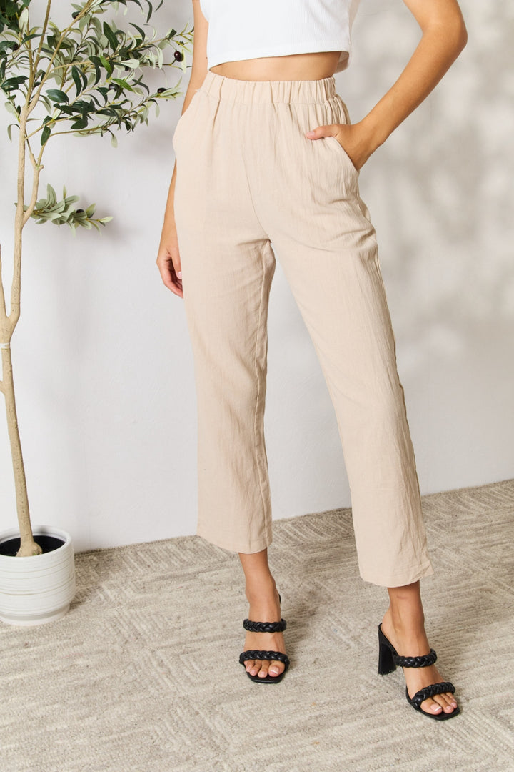 Pull-On Pants with Pockets in Khaki