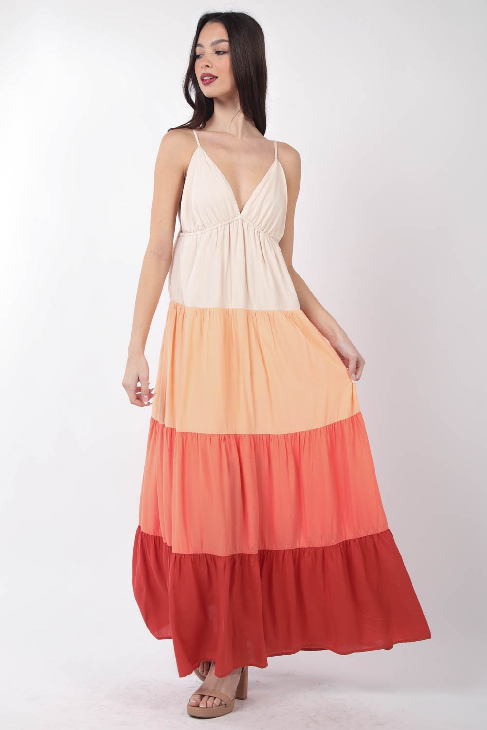 Sunrise Tiered Maxi Cami Dress