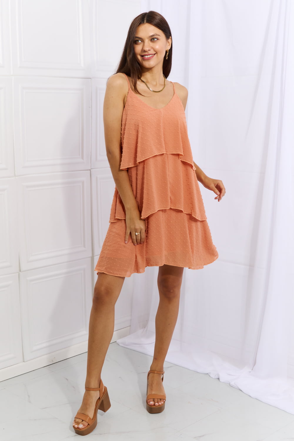 Ruffle Style Cami Dress in Sherbet