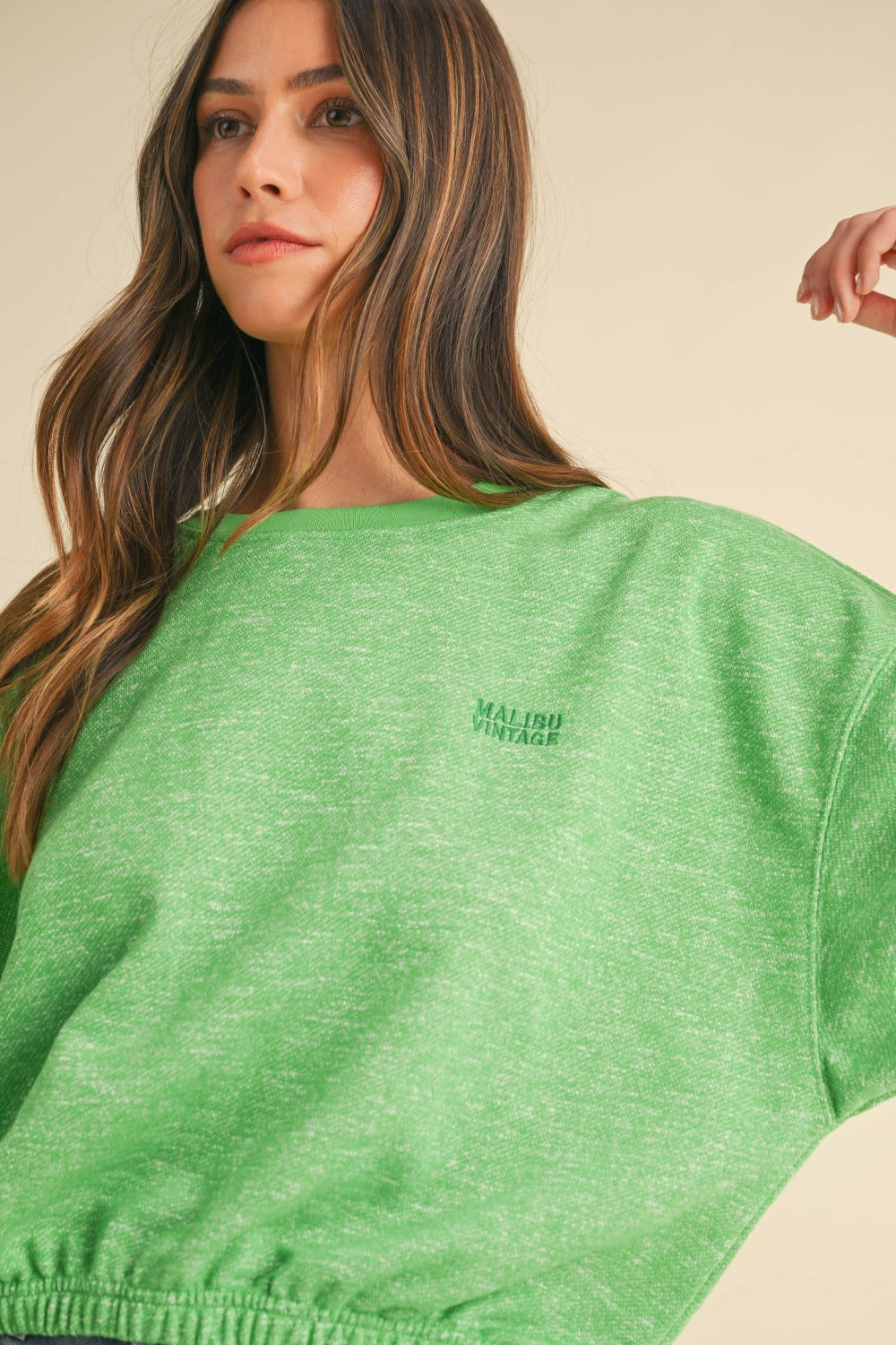 Malibu Vintage Sweater In Apple Green