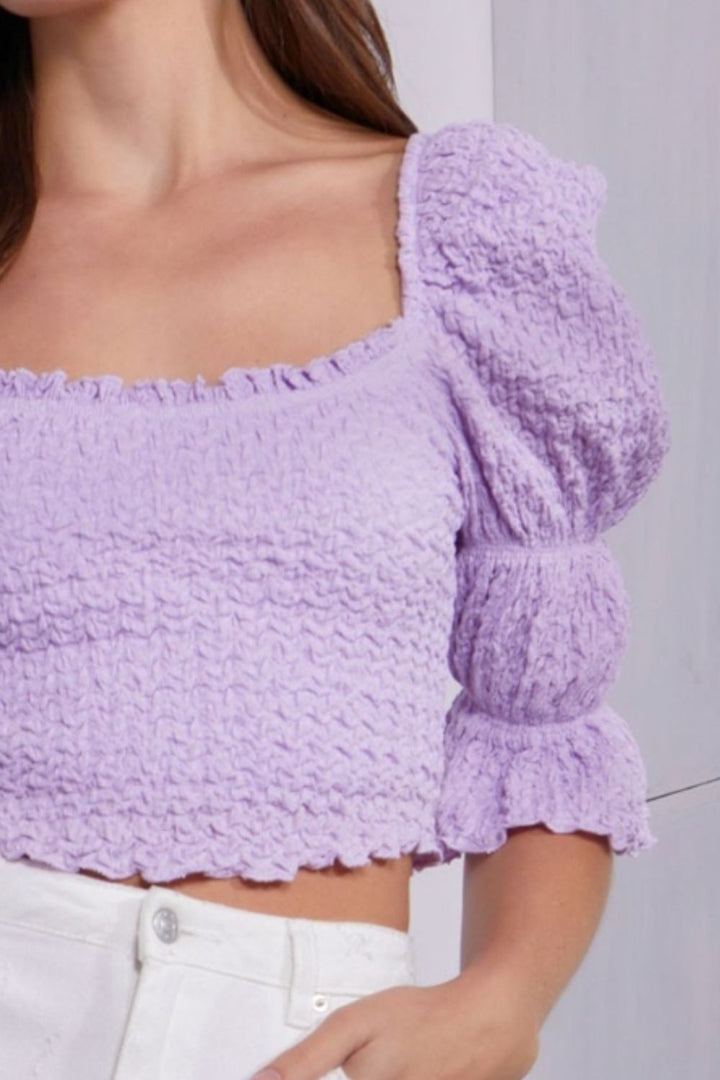 Puff Sleeve Crop Top