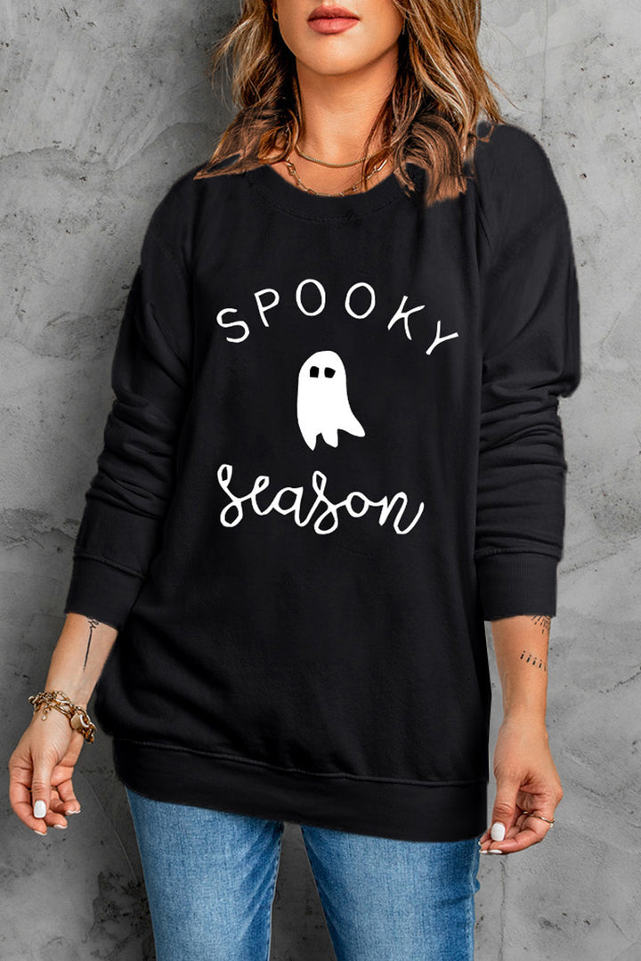 SpookyY Season Graphic Sweatshirt In Black