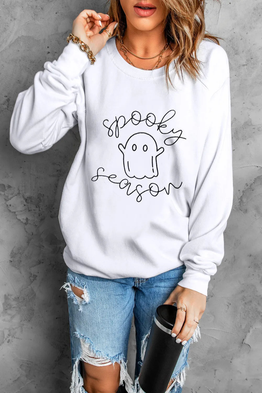 Ghost Graphic Long Sleeve Sweatshirt