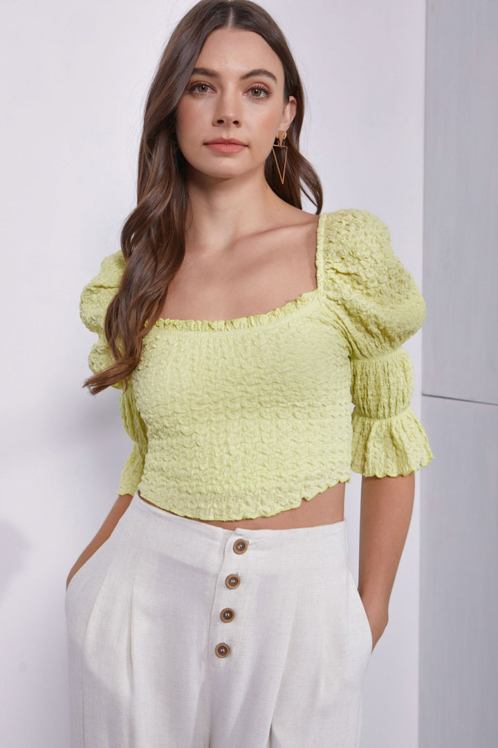 Puff Sleeve Crop Top