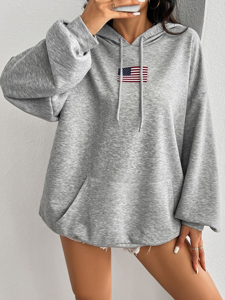 Land Of The Free Hoodie in Gray