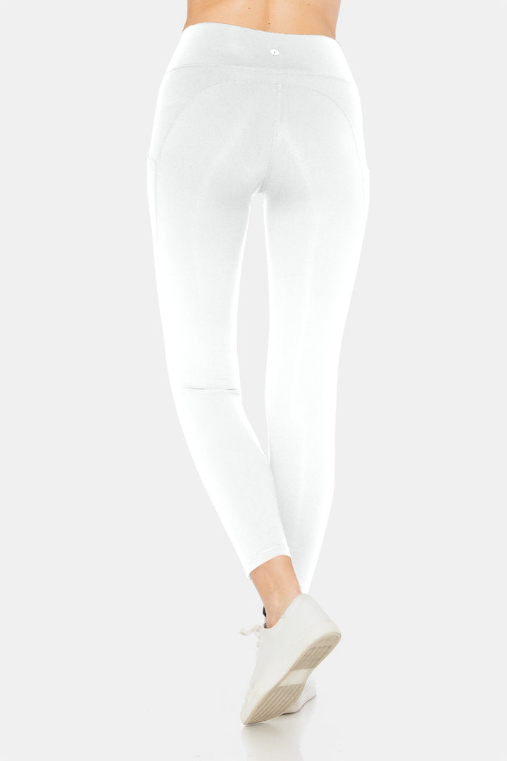 High Waist Leggings with Pockets In White