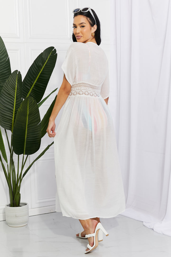 Sun Goddess Tied Maxi Cover-Up In White