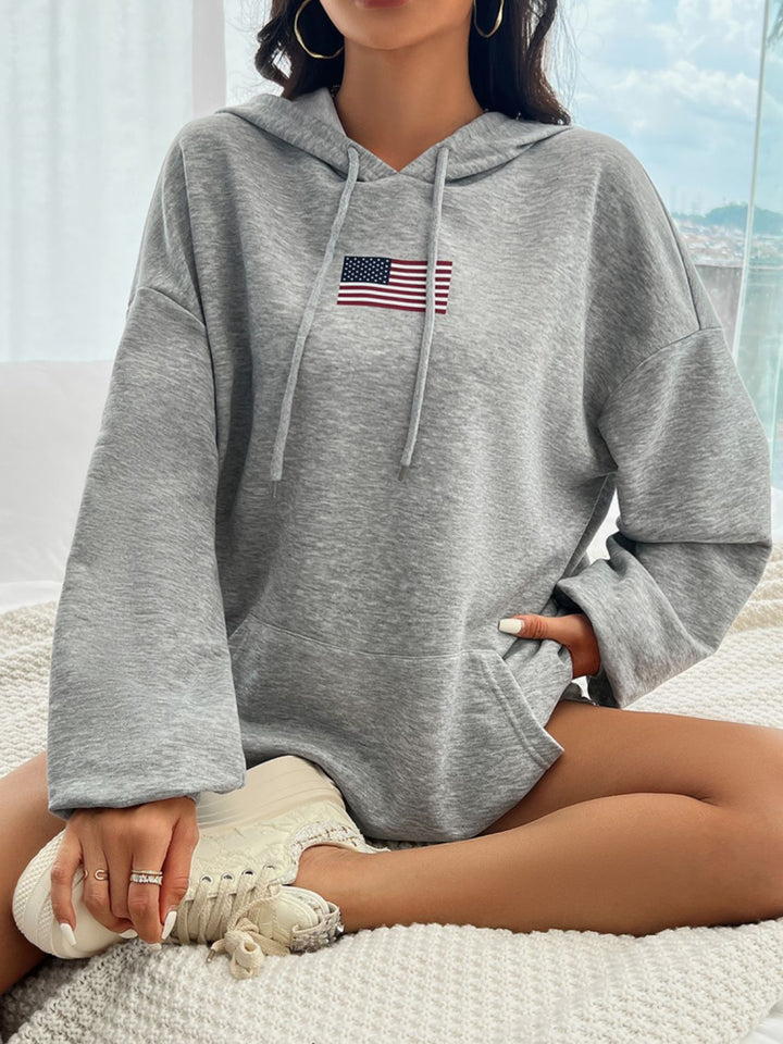 Land Of The Free Hoodie in Gray