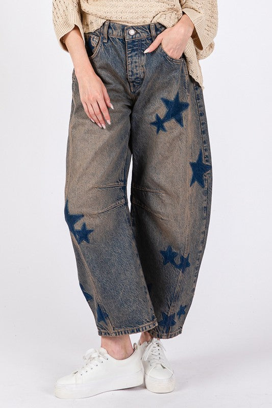 Star Wide Leg Jeans