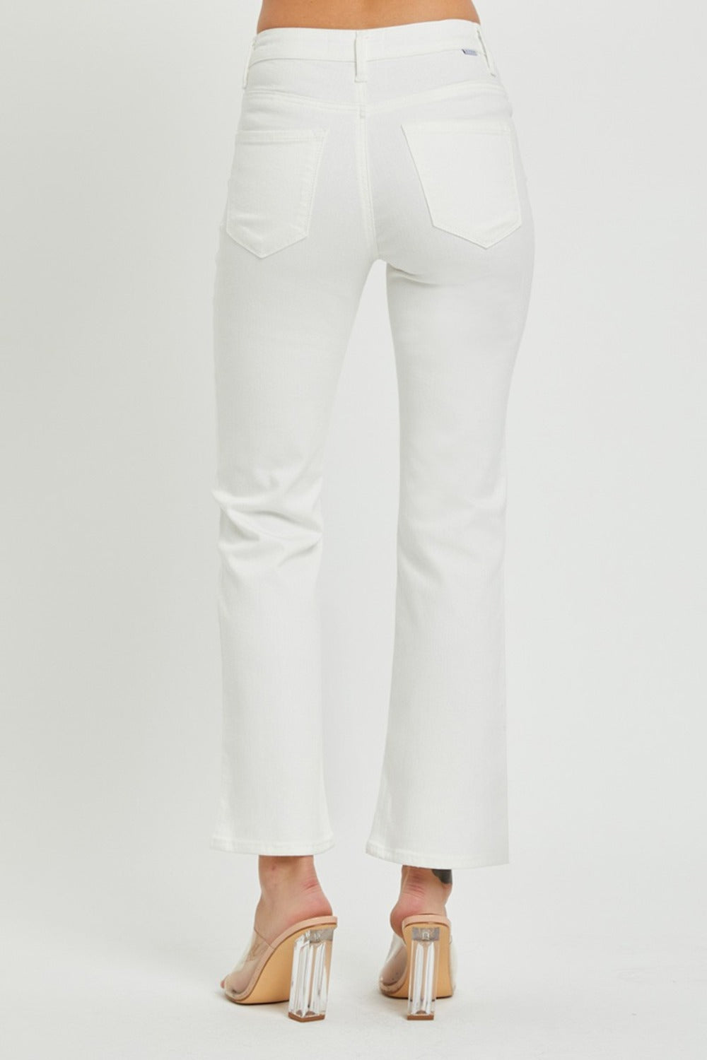 Mid Rise Bootcut Jeans In White