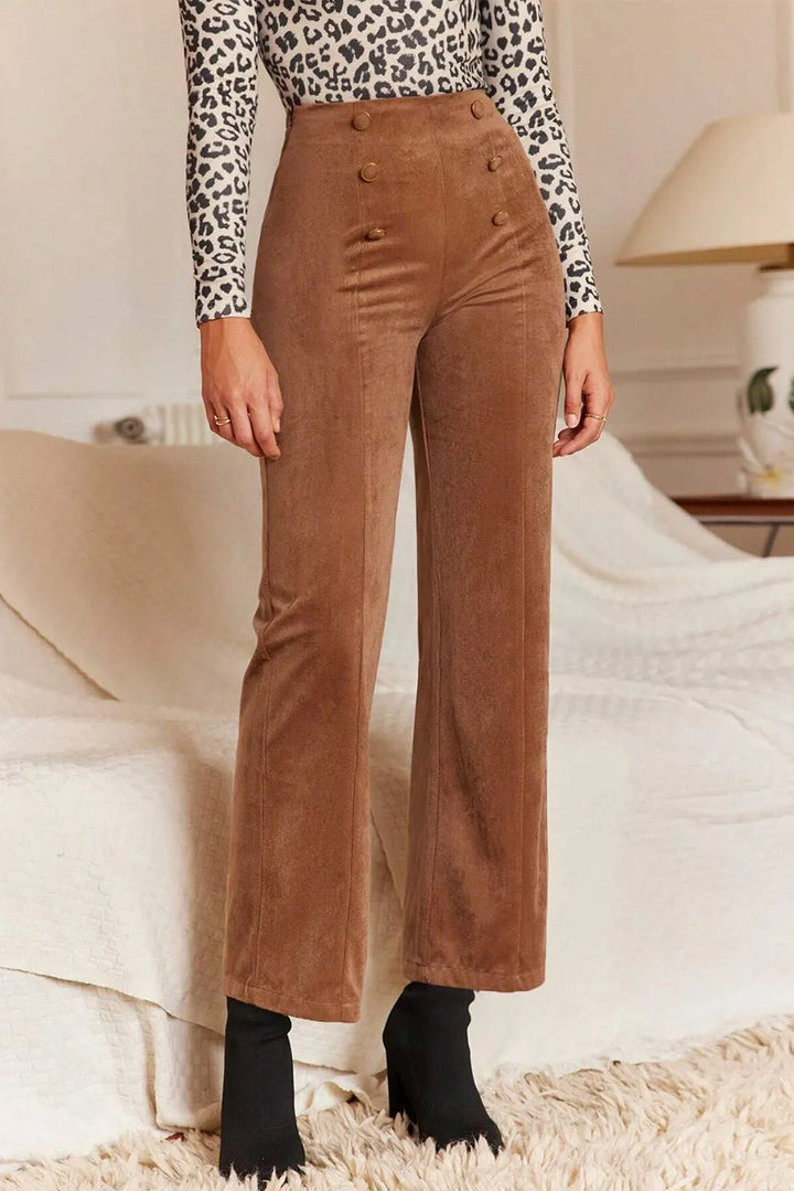 Straight Leg Pants In Caramel