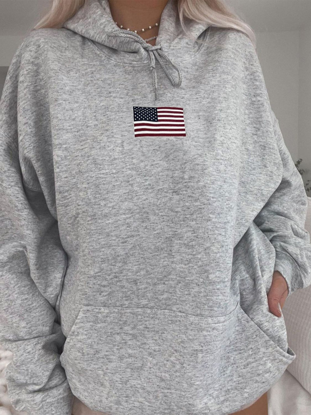 Land Of The Free Hoodie in Gray