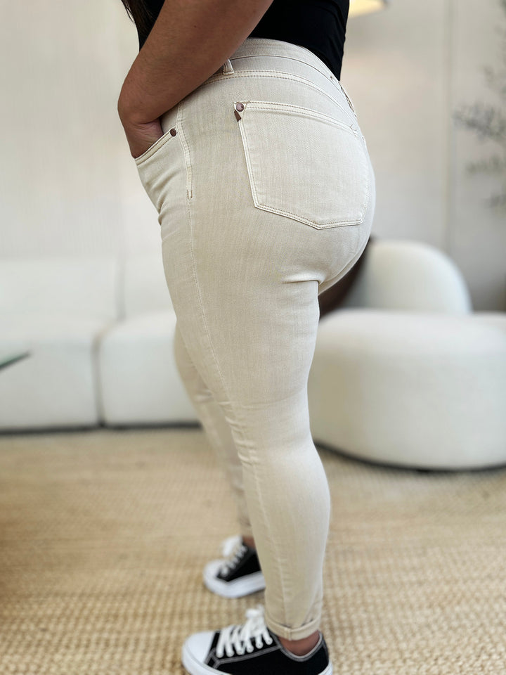 Tummy Control Skinny Jeans In Bone