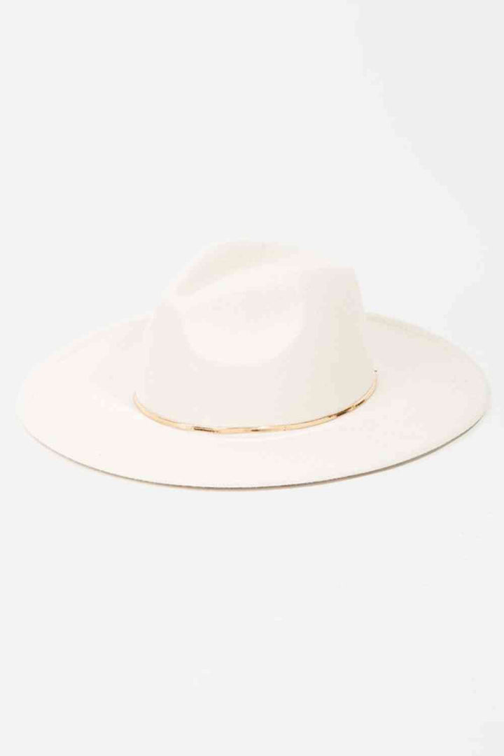 Slice of Chic Herringbone Chain Fedora in Ivory