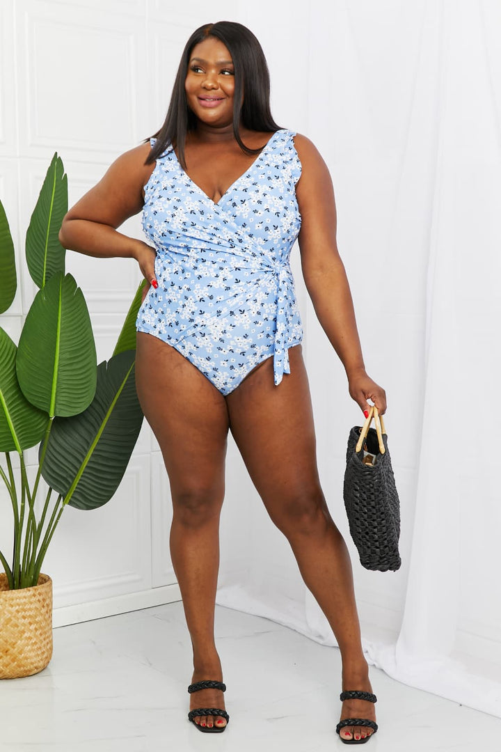 Ruffle One-Piece in Blossom Blue