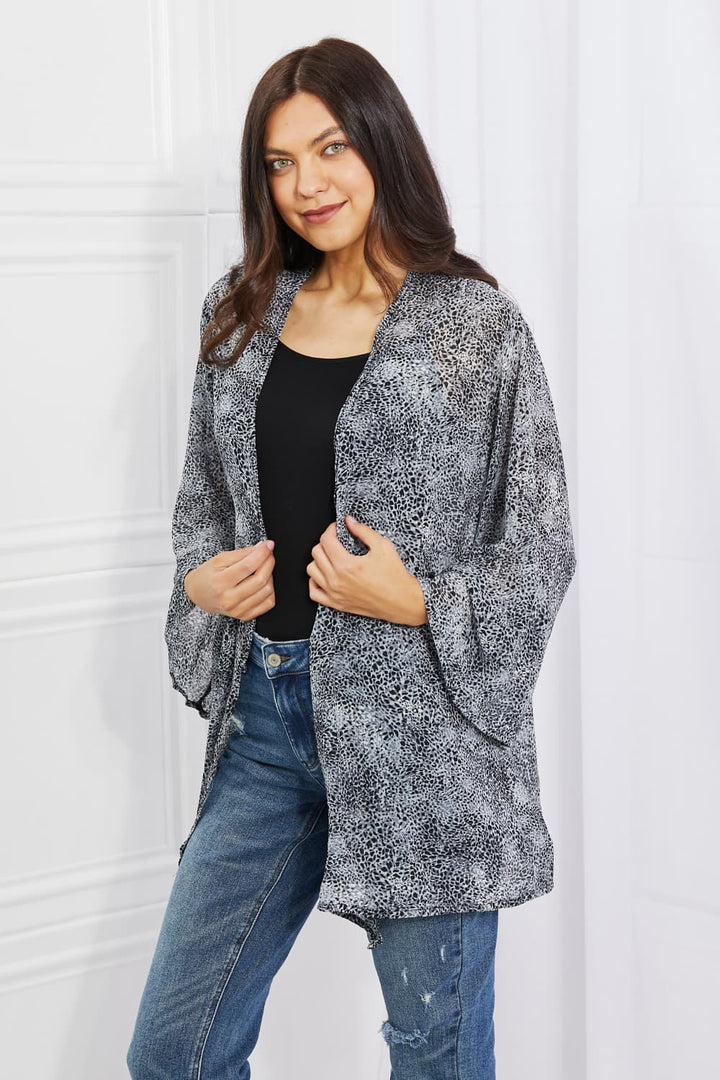 Snake Print Chiffon Kimono