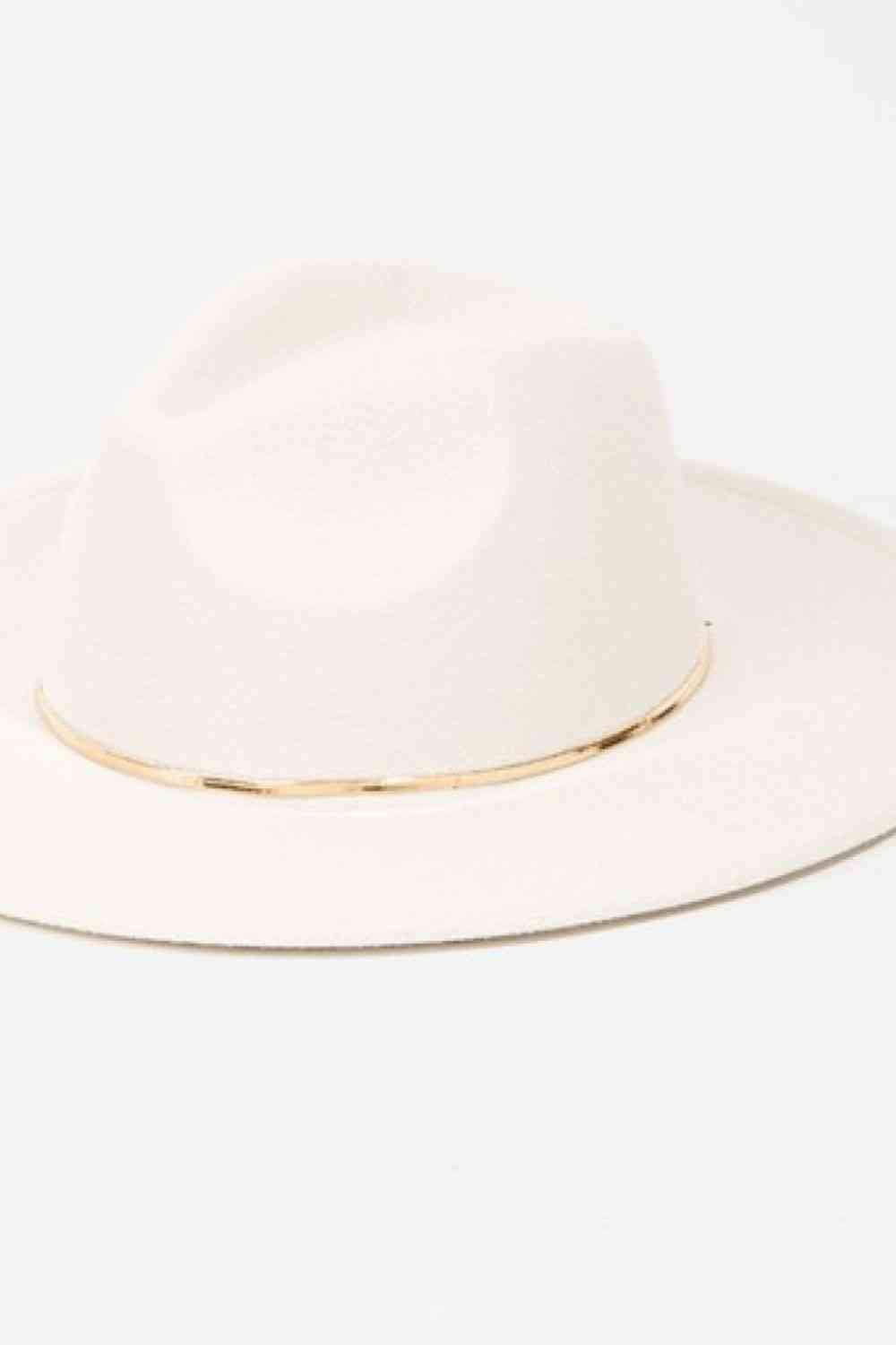 Slice of Chic Herringbone Chain Fedora in Ivory